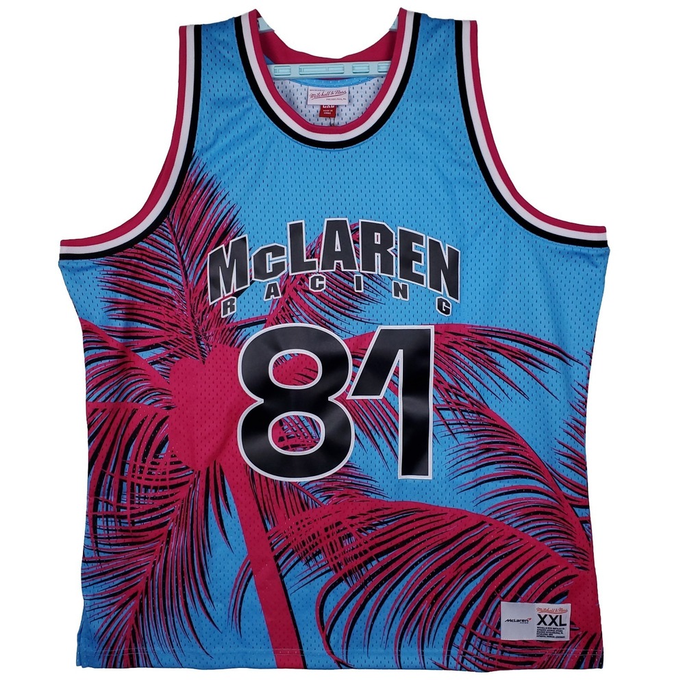 McLaren Racing Mitchell & Ness 2XL XXL Jersey Piastri #81 Pink Blue Black NWT